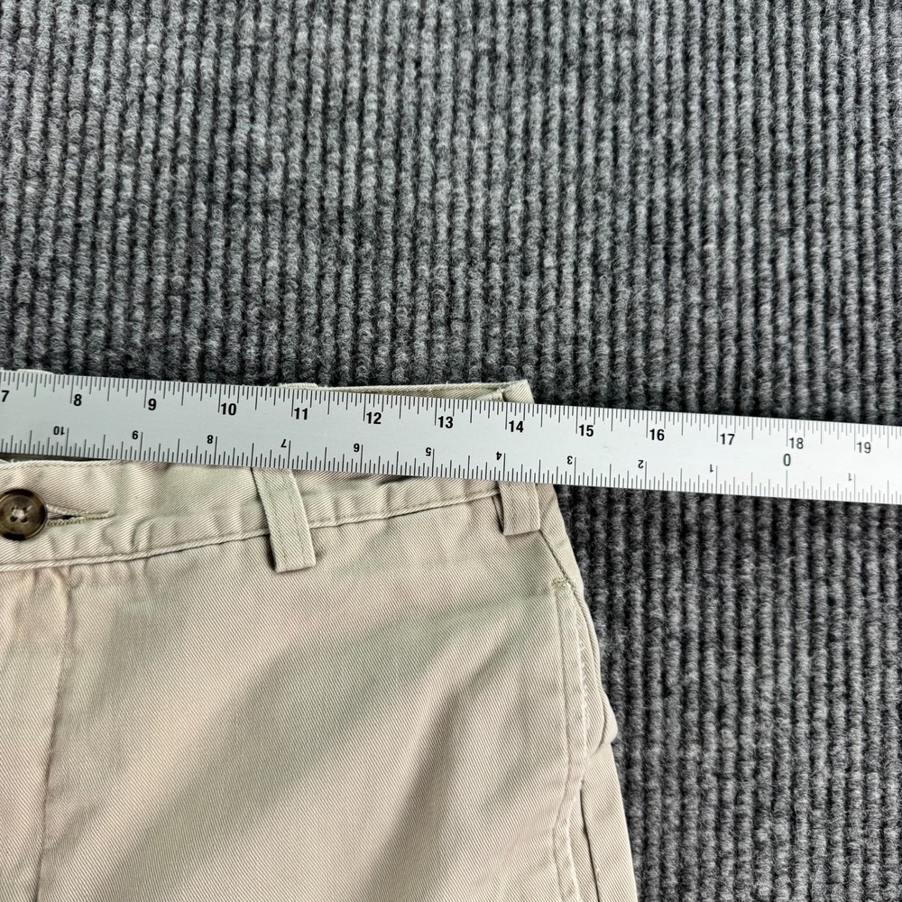 LL Bean Pants Men 30x32 Beige Fleece Lined Khaki Distressed Workwear Nat - Picture 10 of 14